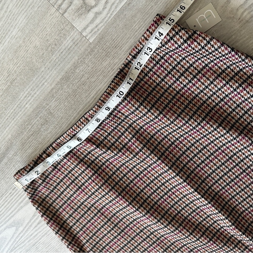 NWT Maurice’s Red Tan Houndstooth High Rise Mini Skirt Medium - Picture 8 of 9